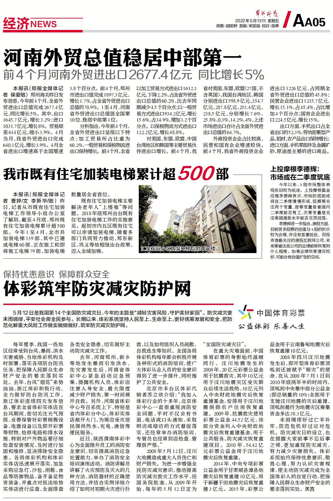 版面秀5月13日悦读今日郑州晚报